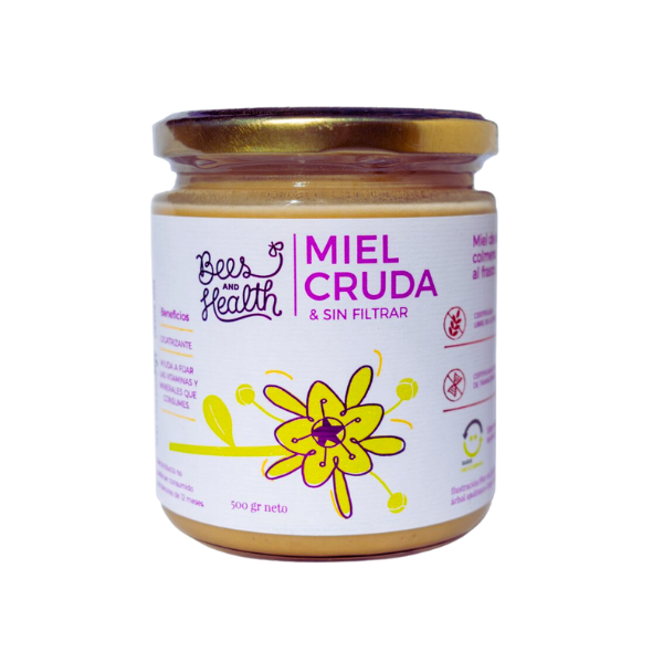 Miel cruda multifloral sin filtrar de (500)grs.