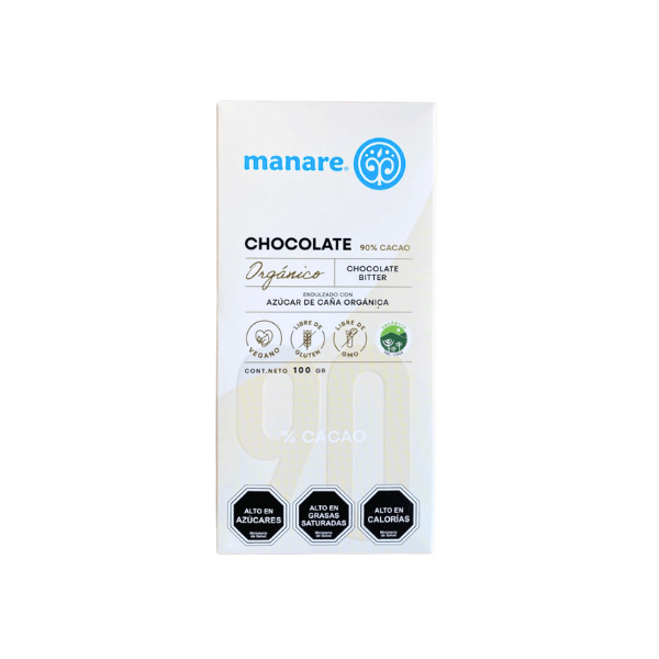 Barra chocolate bitter 90% Cacao (100 gr.) Manare