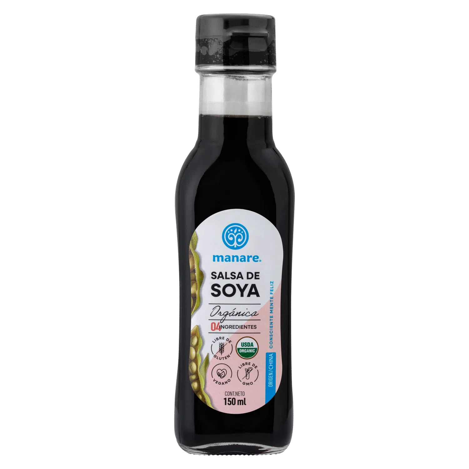 Frasco Salsa de Soya Orgánica 150ml Manare
